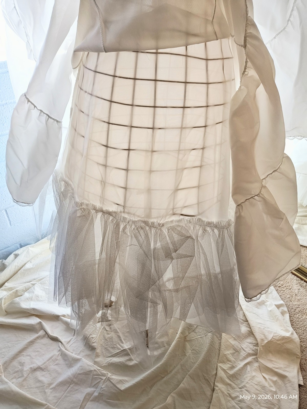 Bridal Petticoat – Love II – 70s 80s Full Length Tulle Tiered 42″ Crinoline-Sz 9