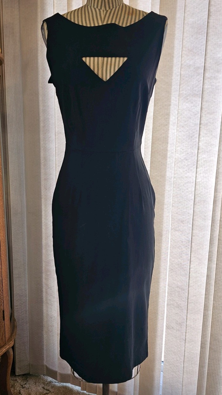 Bettie Page clothing Black Wiggle Dress Medium Discontinued HTF Pinup Rockabilly