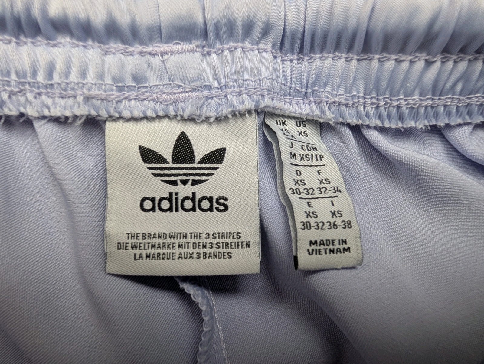 Adidas Glanz Satin Sprinter Shorts XS Lilac Running Womens Casual Vintage Sports