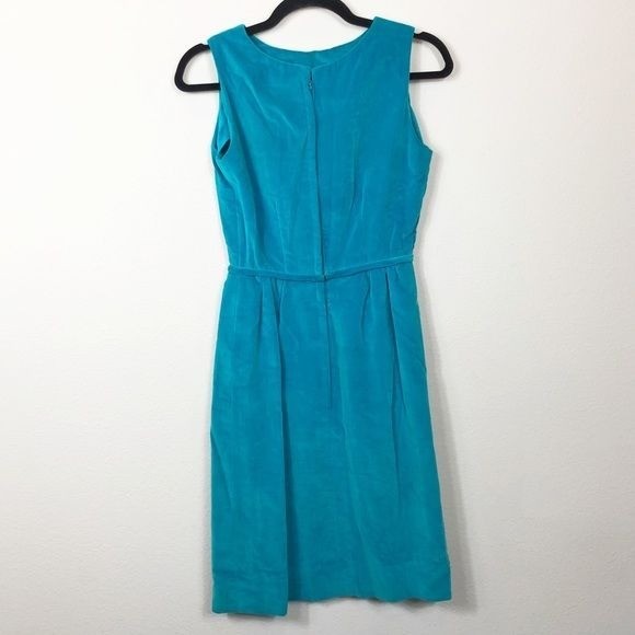 Vintage Teal Velvet Sleeveless Dress Custom Prom Homecoming Dance Retro Size 4-6
