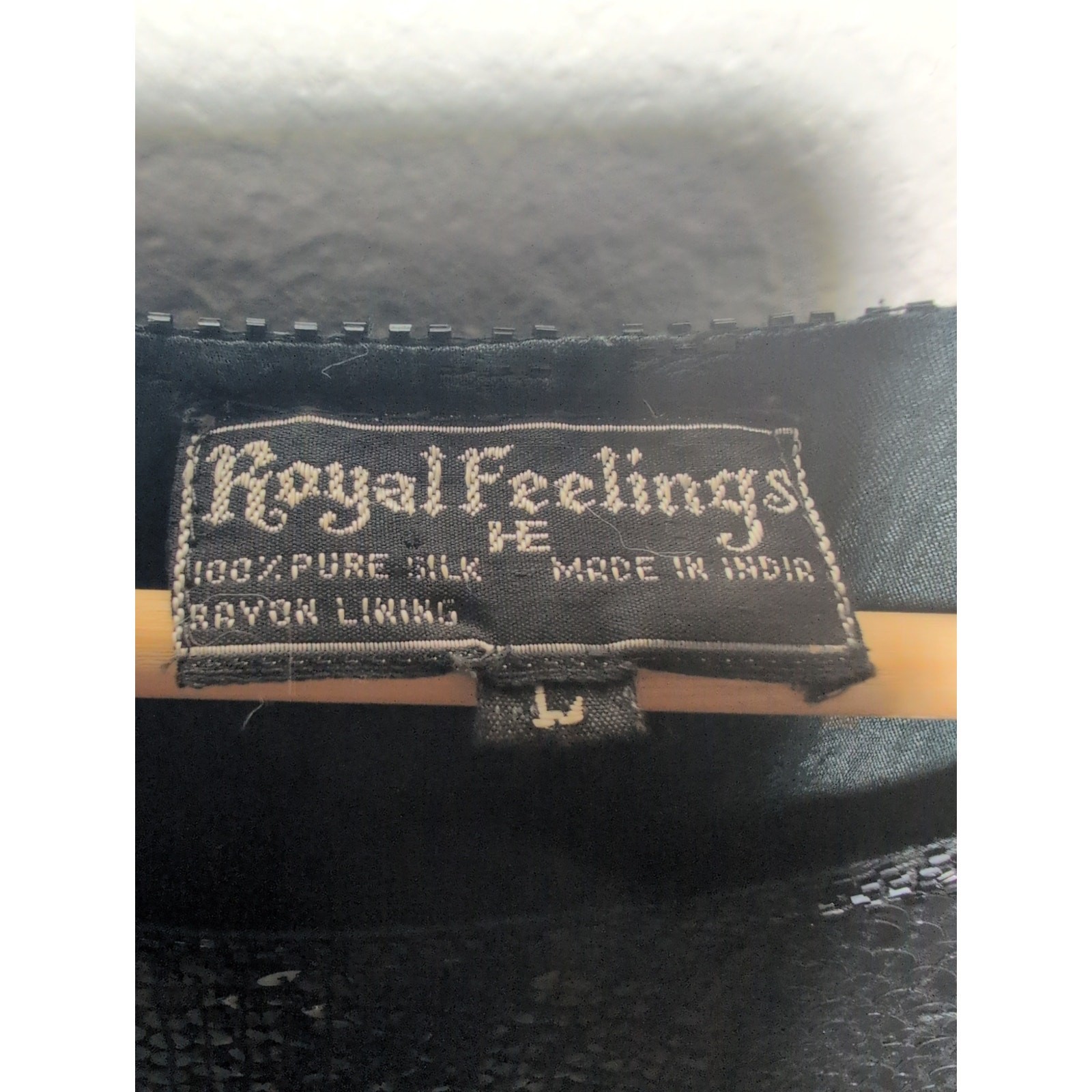 Royal Feelings Silk Sequin Black Party Rave Sparkle Cocktail Top Women L Vintage