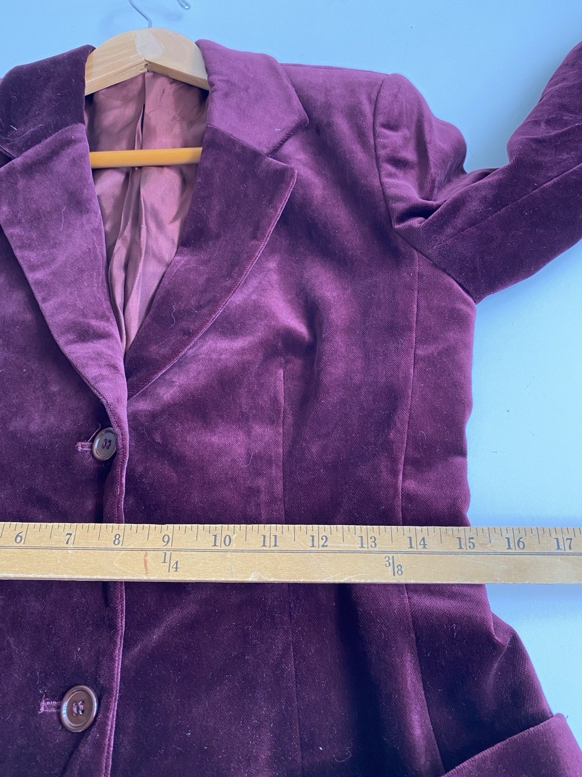 Vintage Laura Ashley Sz 4 Velvet Pantsuit Cotton Blend UK Burgandy