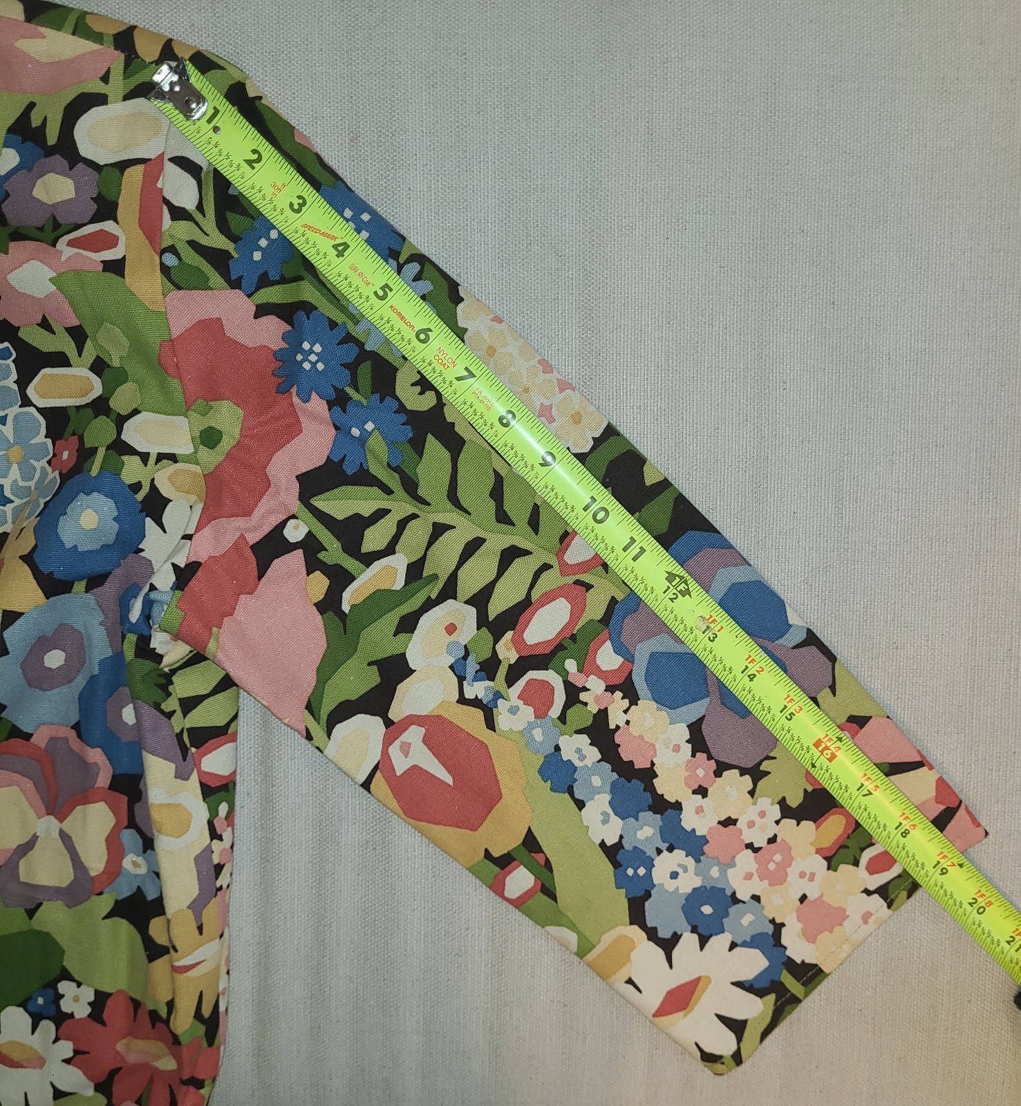 Vntg Jacket Painted Pony Floral Print Cotton Womans XL SP