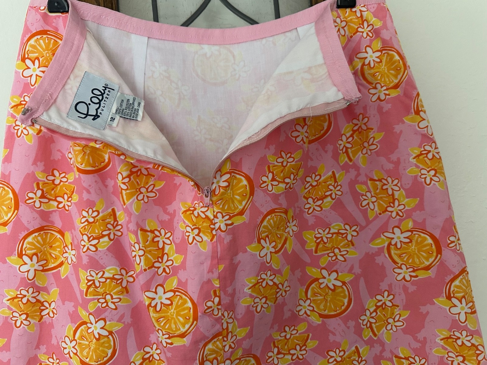 80’s Vintage Lily Pulitzer Orange Blossom Floral Skirt 12 SWEET!