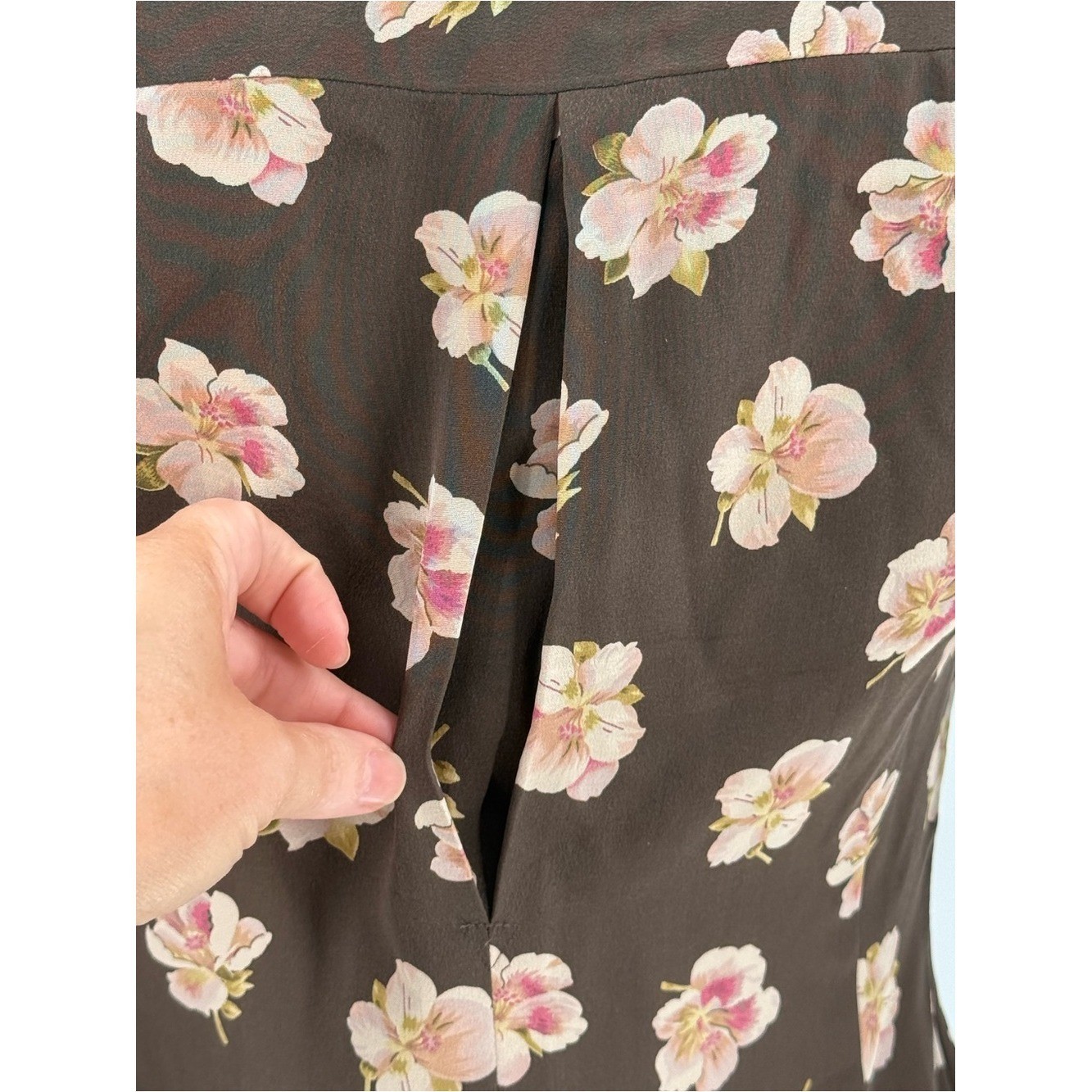 Vintage Jones New York Silk 2 Piece Skirt & Blouse Set Y2K 90s 100% Silk 4/6