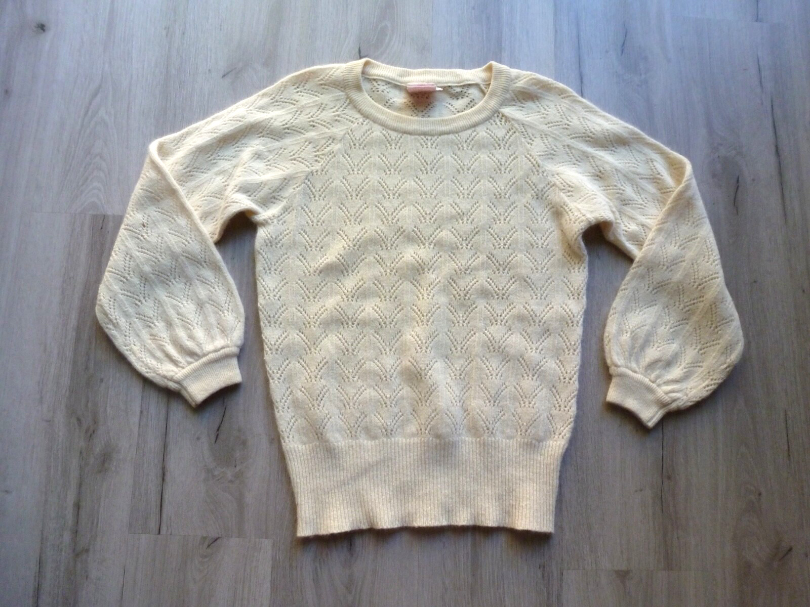 Vintage Evan Picone Sweater Small Cream Lambswool Angora Rabbit Hair Blend EUC