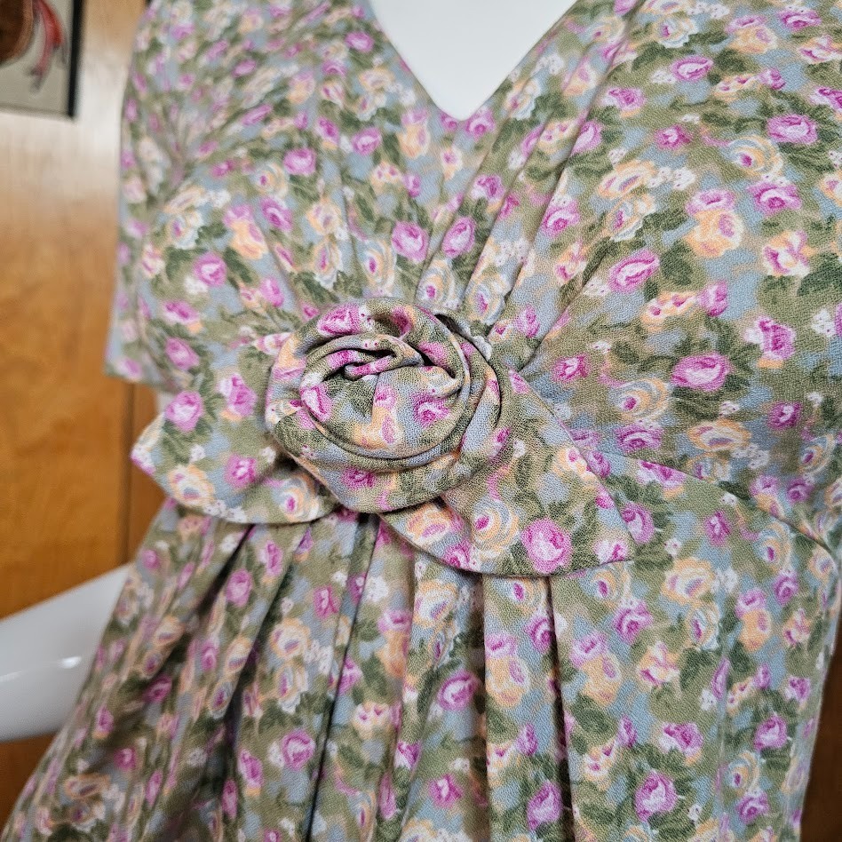 Vintage 90s Mall Rat EXPO Cottagecore Ditzy Floral Palazzo Pants Jumpsuit XS/S P