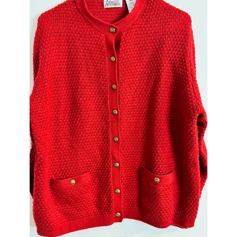 Vintage Ashley Hill Red Sweater Women’s Size Large,Cottage,Preppy,Regency