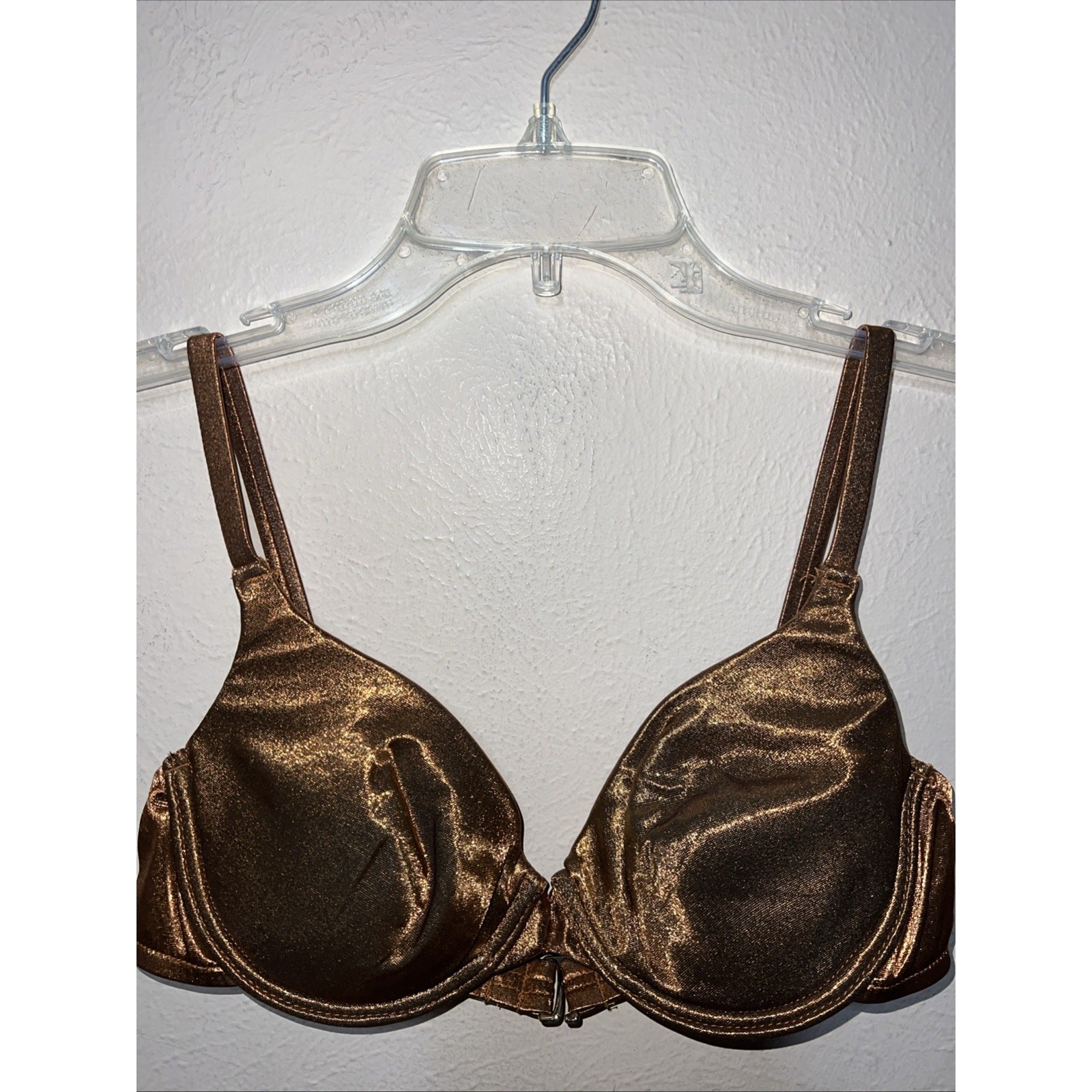 Victorias Secret Metallic Copper Bronze Vintage 90s Push Up Removable Pads 36C