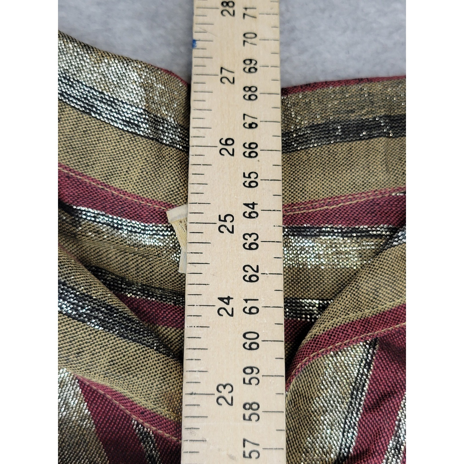 Vintage Anne Klein Metallic Lurex Striped Skirt Set Medium ILGWU USA Made Gold