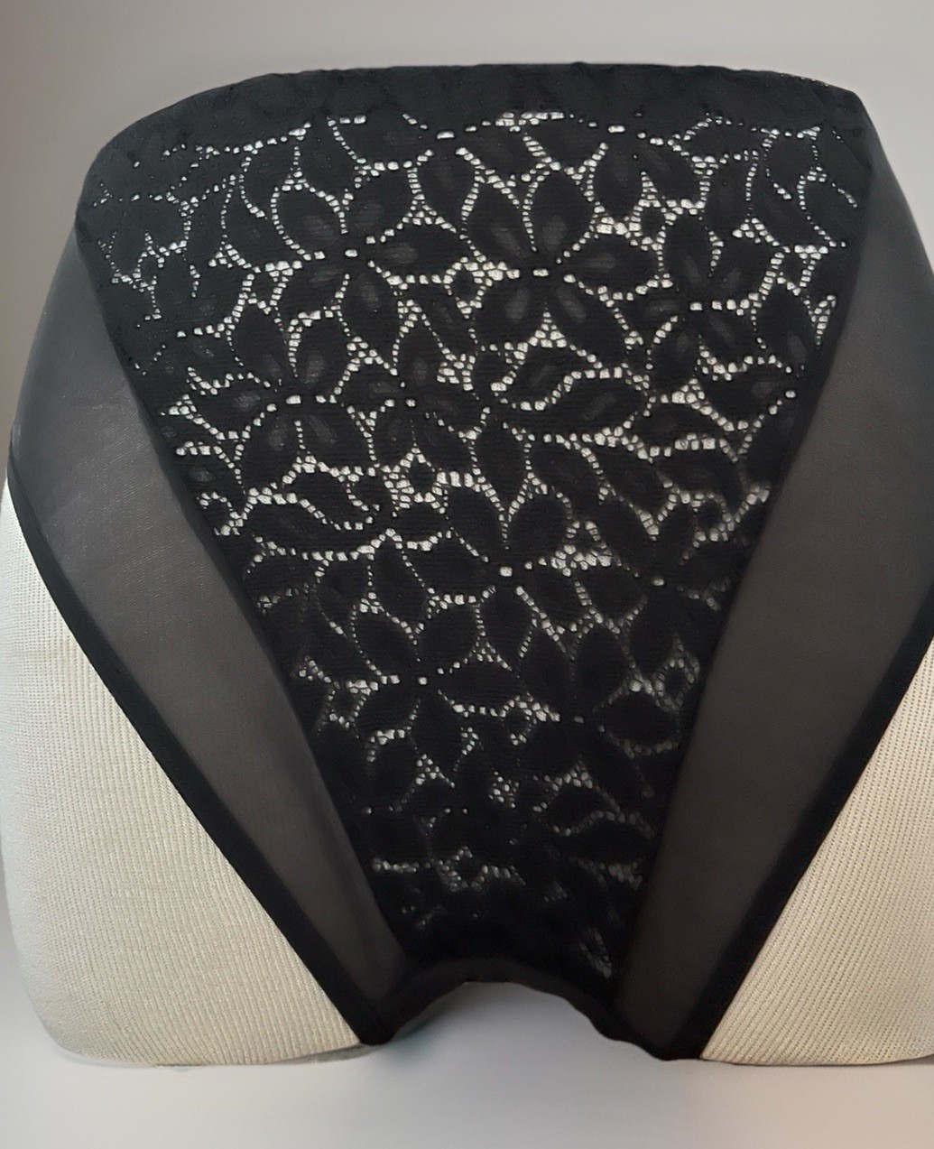 VTG 90s Warners Sheer Heaven Black Lace Mesh Panties Hi Cut Retro Coquette S 5