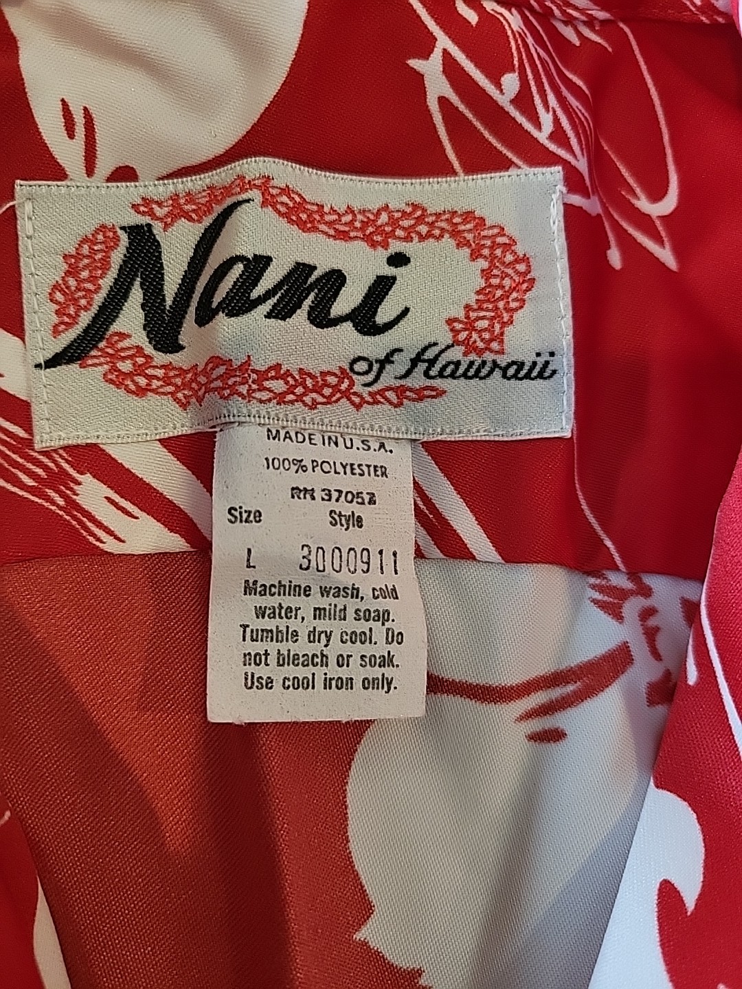 Nani of Hawaii Dress Red Hawaiian Floral Honeymoon Set w His shirt Vtg READ!!