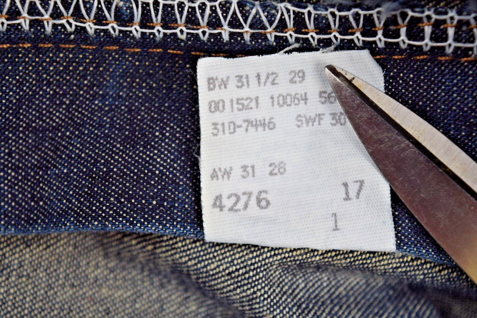 Vintage Jeans Lee Riveted W30 L28 90s Blue Painter Style Relaxed Fit Made USA