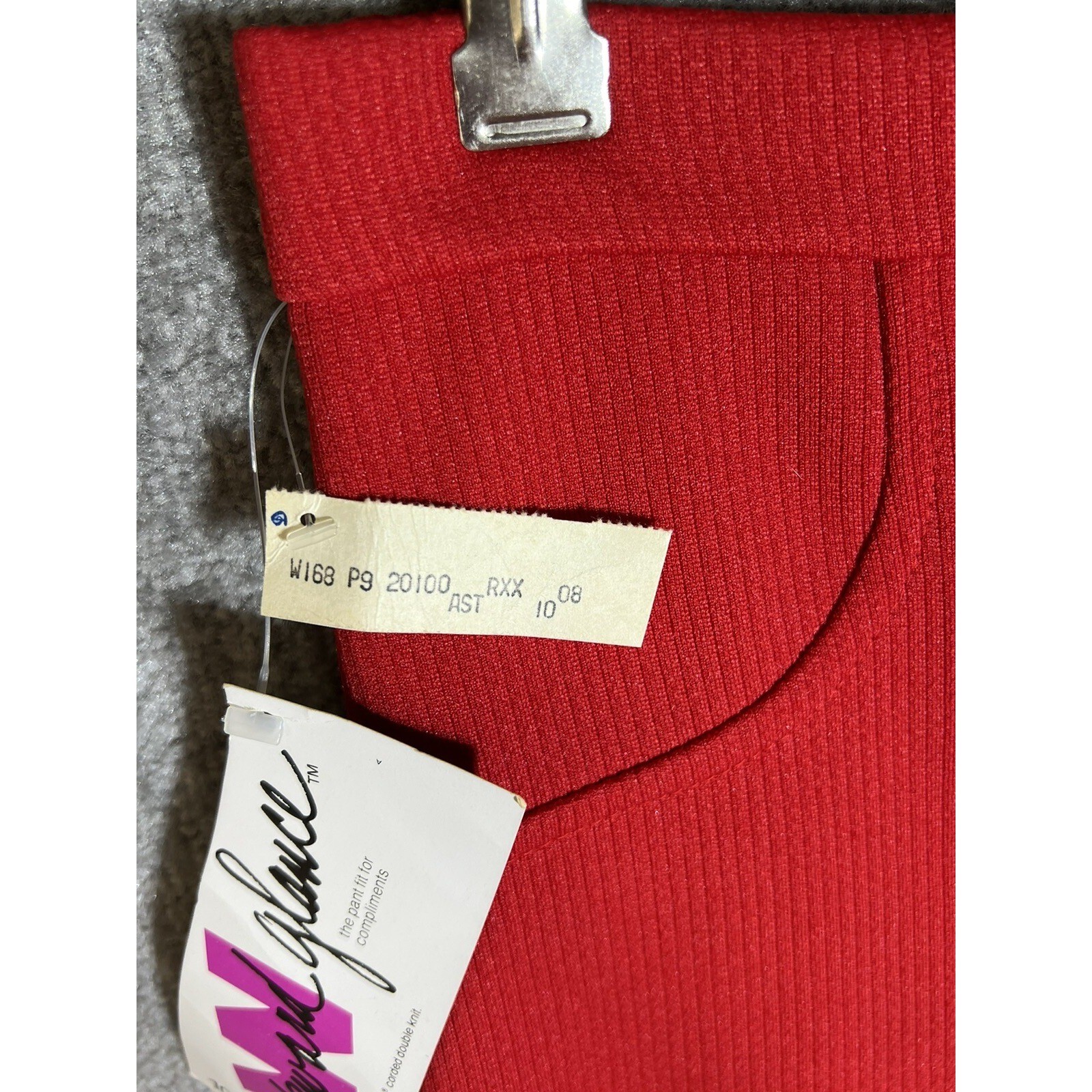Vintage Wendy Winter Polyester Corded Double Knit Pull On Pants Womens Sz 10 Red