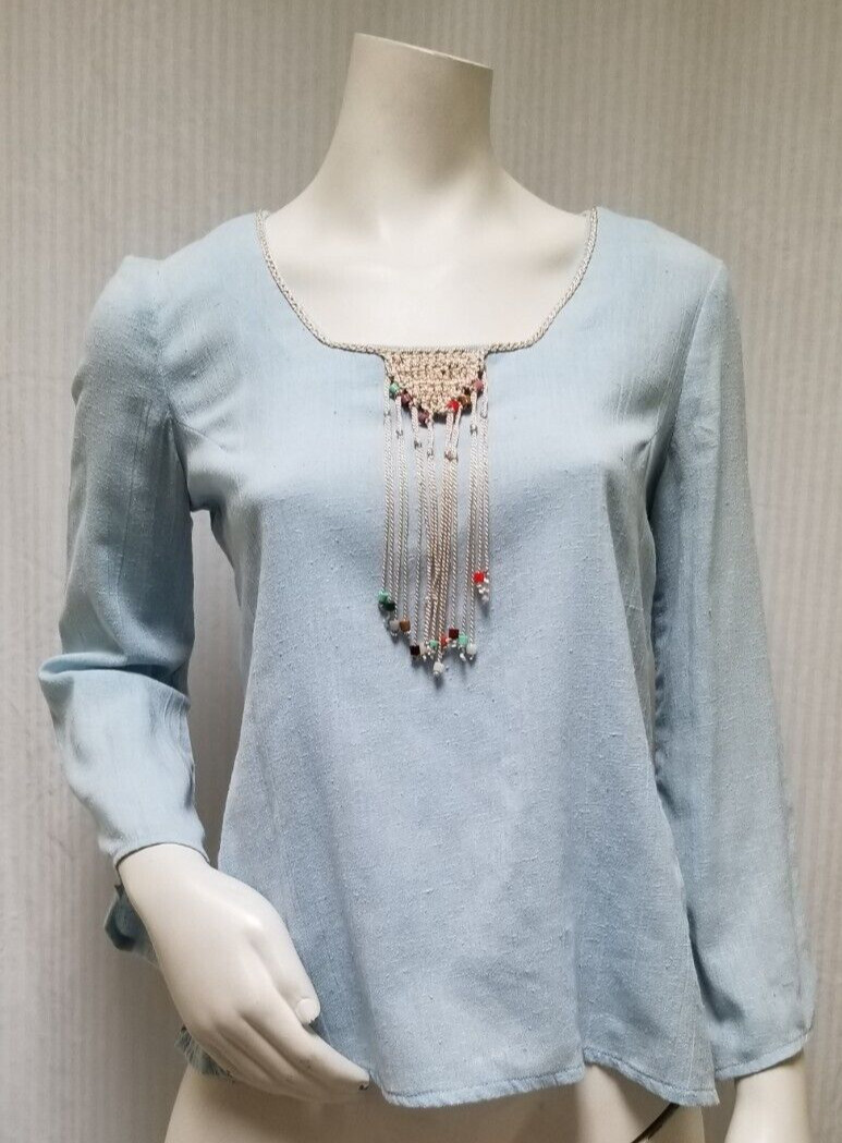 Vintage 1970’s RAG O MUFFINS San Francisco Blue Tunic Top – Size M – EUC