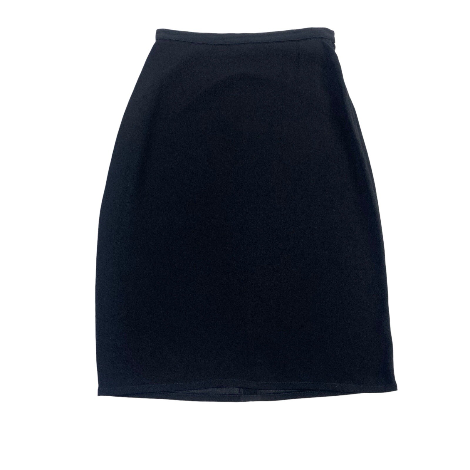 Vintage SONIA RYKIEL Classic Black Crepe Pencil Skirt Sz. 38 Made in France