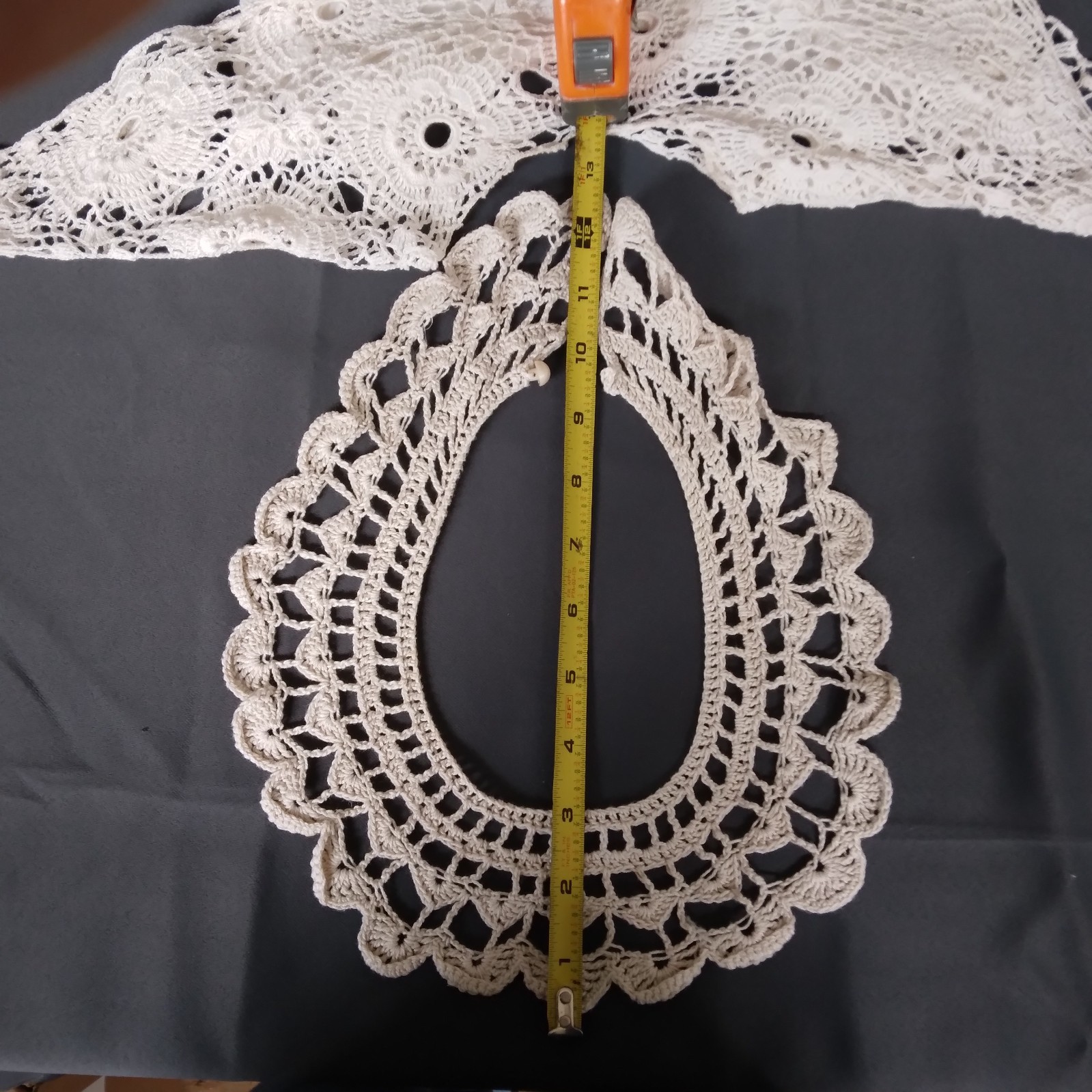 Vintage Four Handmade Whitework Lace Dress Yoke Collar Embroidered Crochet