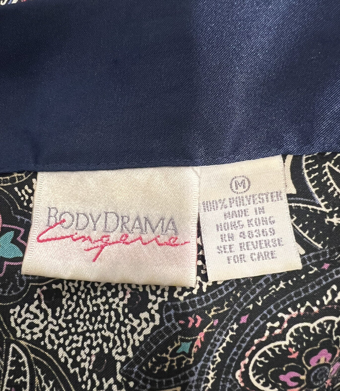 VTG 80’s Body Drama Lingerie Women’s Multicolored Paisley Print Kimono SS Robe M