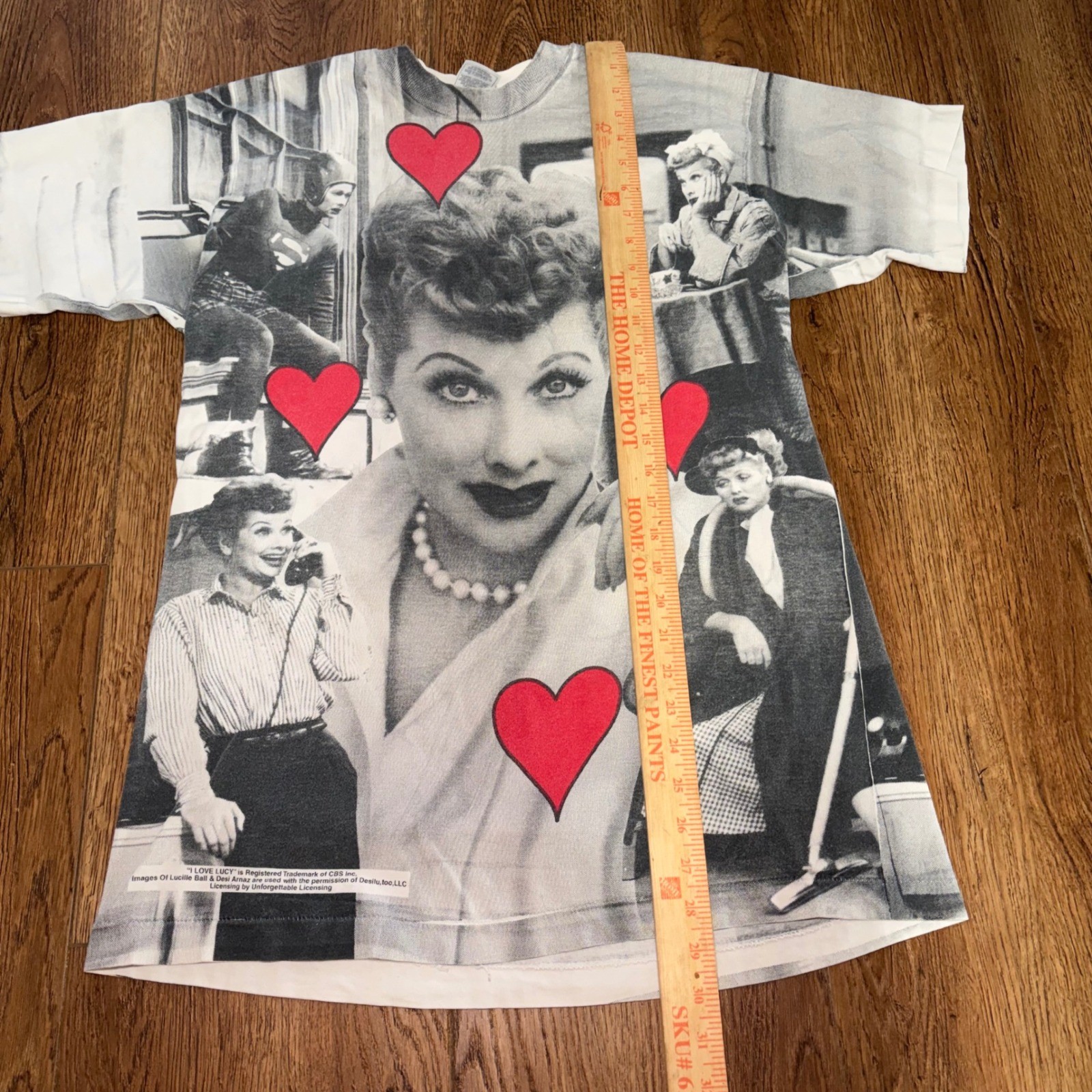 VTG I Love Lucy AOP T-Shirt Womens XL Fruit of the Loom Lucille Ball USA made