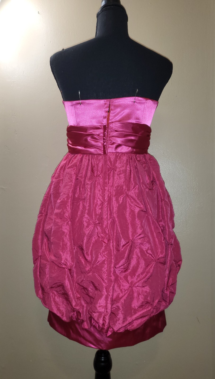 VTG 90S Prom Dress Furcsha Balloon Style Pinwheel Detail Handmade No Tag Size L