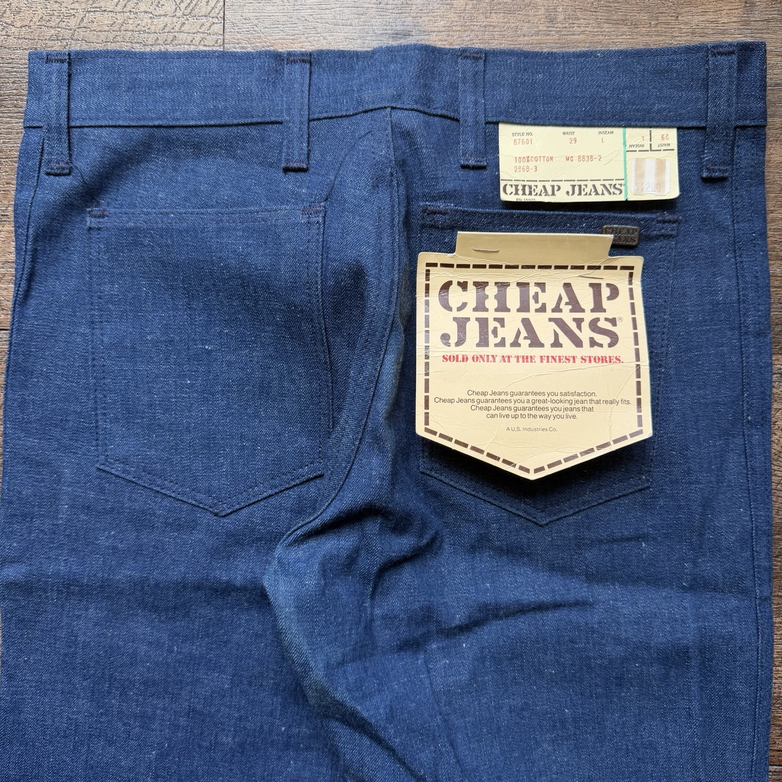 NWT Vintage 1970’s Womens 29” Cheap Jeans Deadstock 100% Cotton Blue Flare Jeans