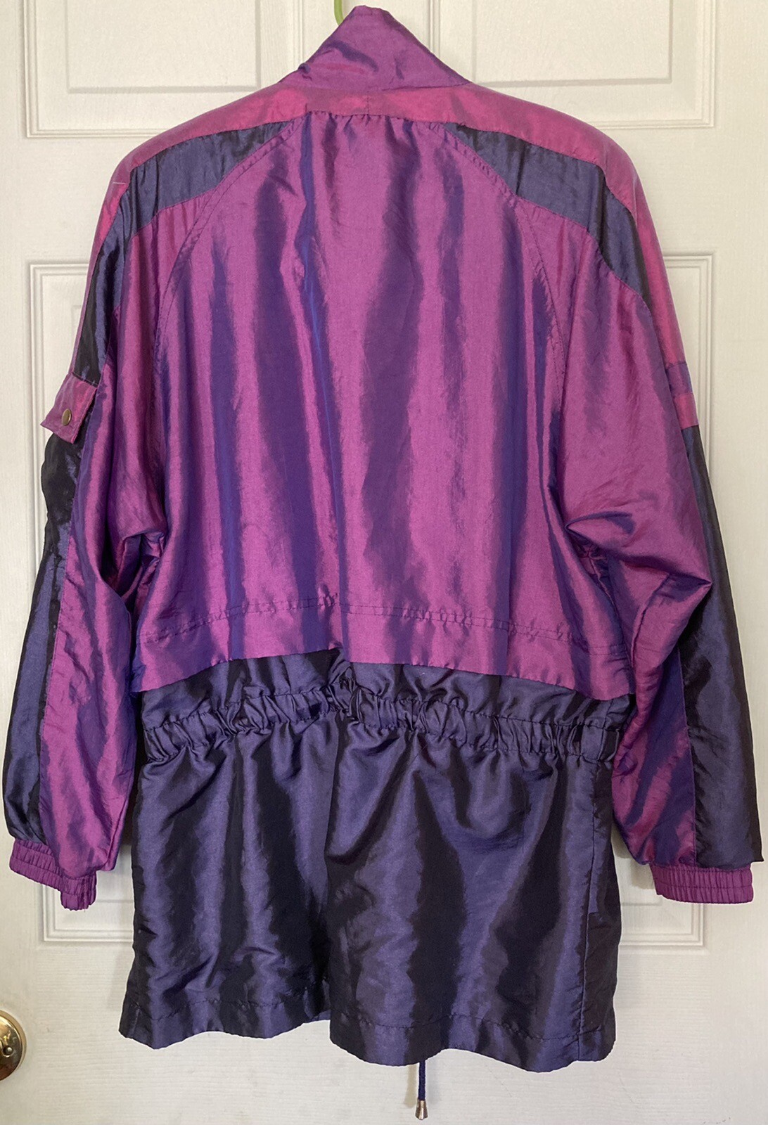 Vintage Y2K Women’s Jacket Large Iridescent Purple Drawstring Lavon Holiday ‘98
