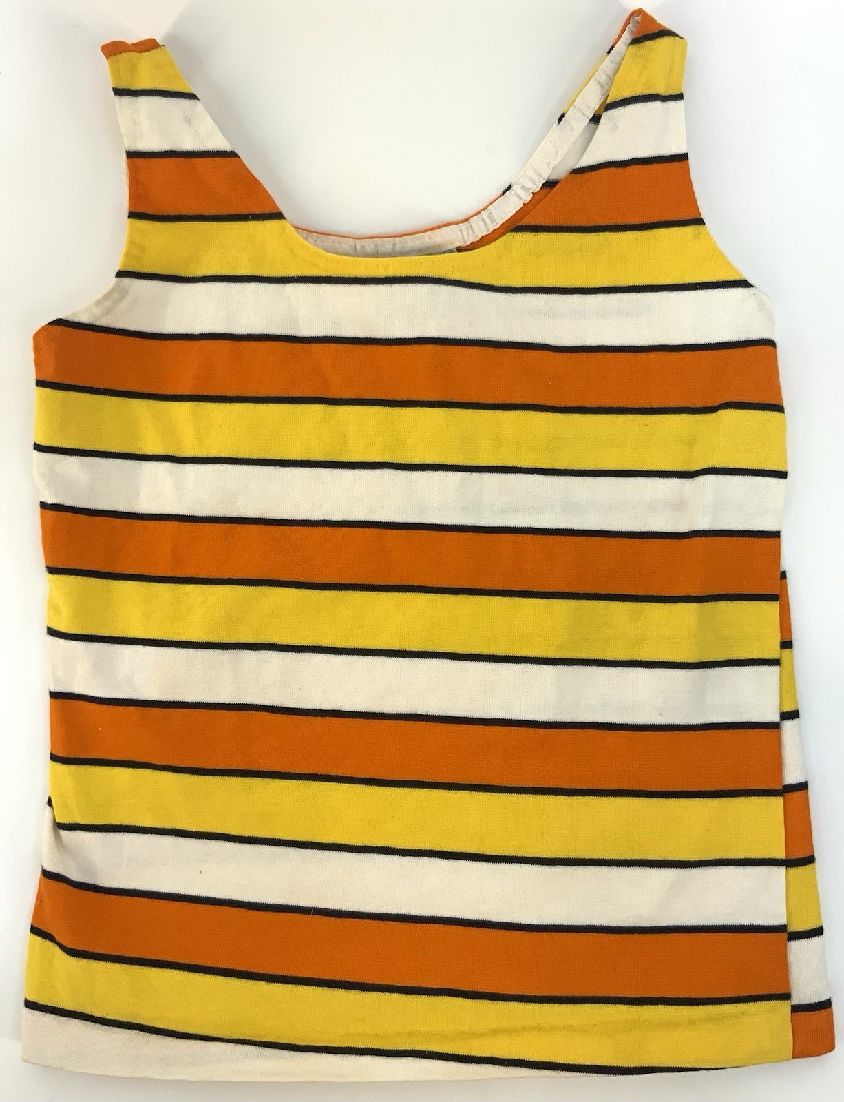 Vintage 1960s Sears Striped Tank Top Beach Hippie Mod Small Jr. Bazaar USA