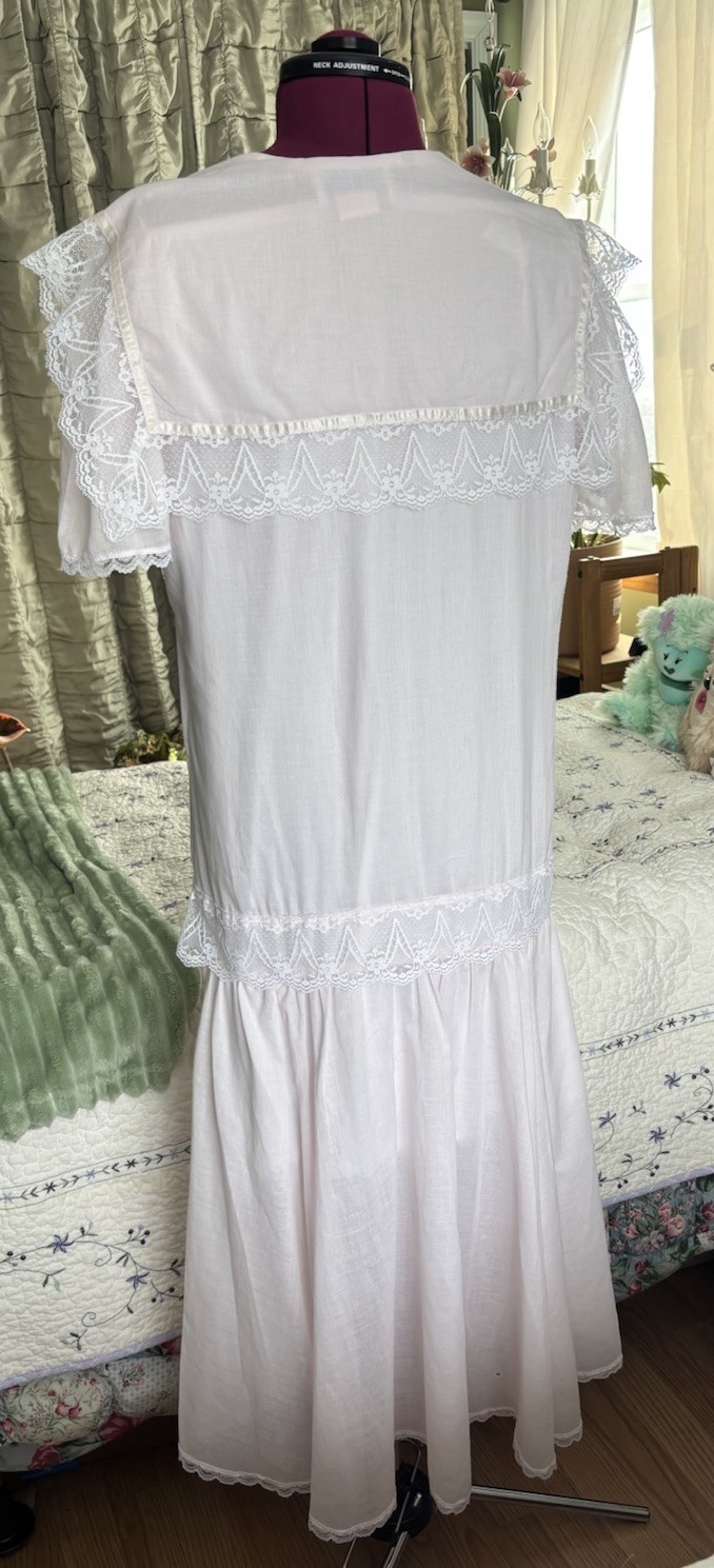 Vintage Jessica McClintock Dress Sz 9 Cottage Core Prairie Victorian Lace