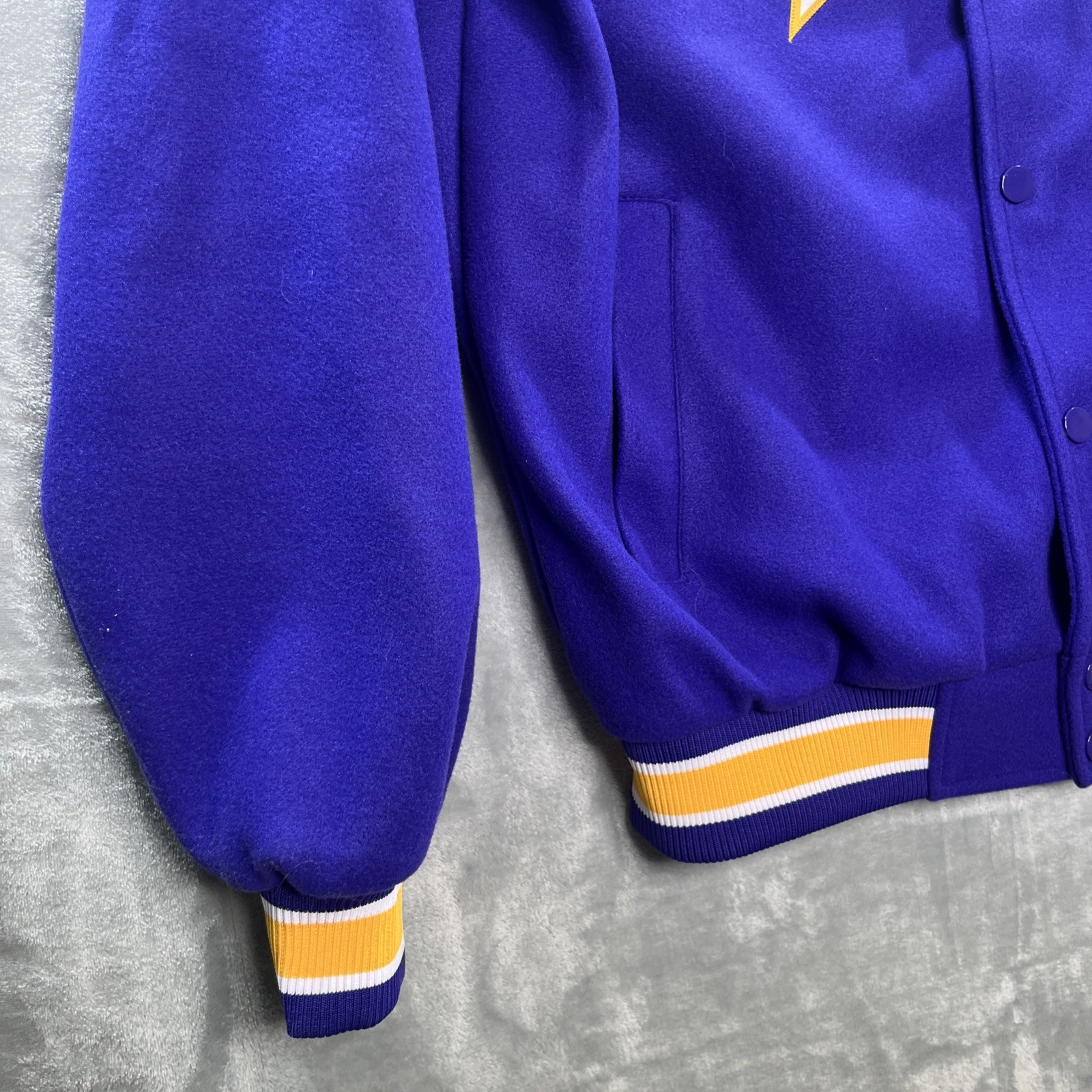 Rhinebeck NY High School Purple Yellow Letterman Stitched Button Jacket Large