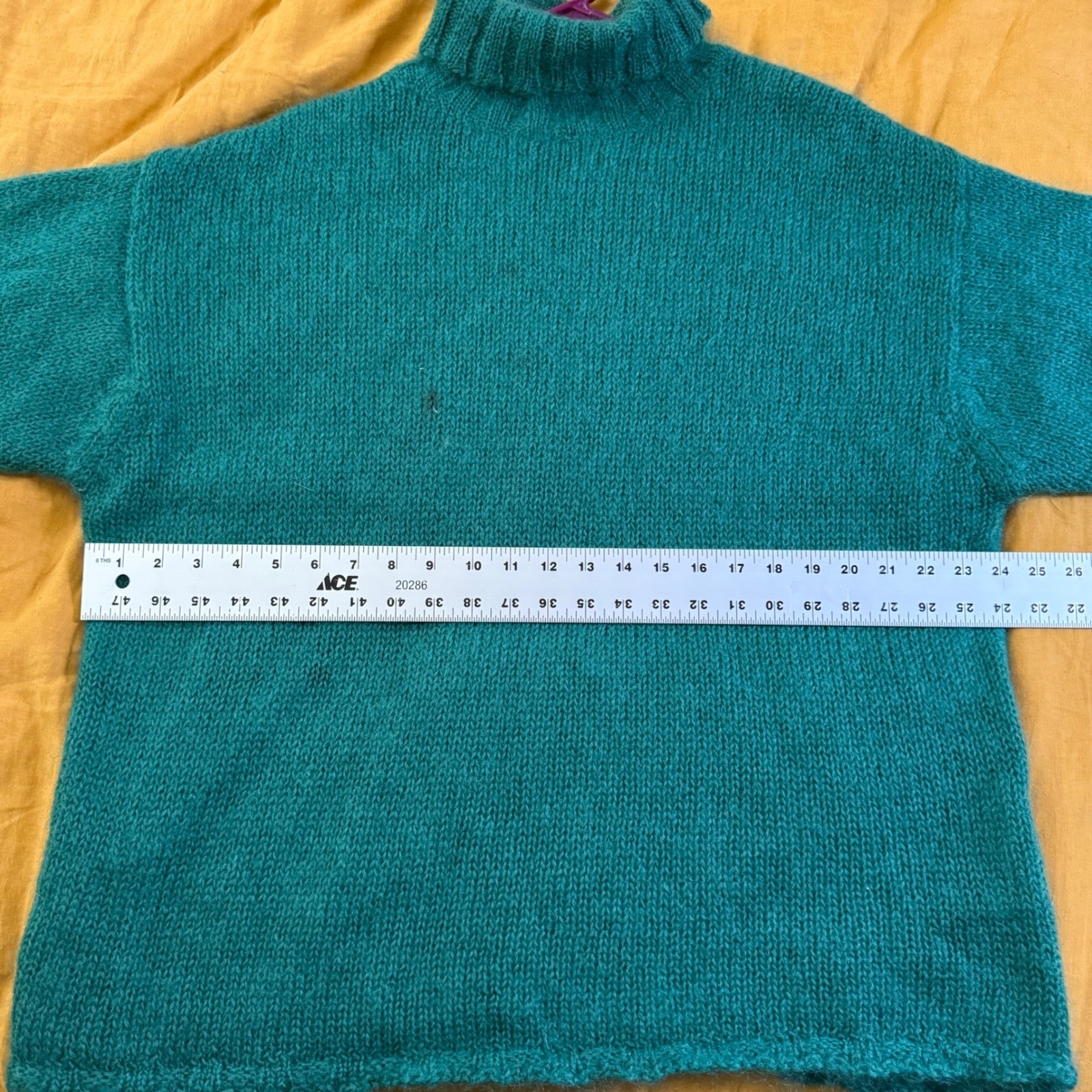 Vintage Esprit Essentials Mohair Blend Mock Neck Sweater Emerald Green Womens M