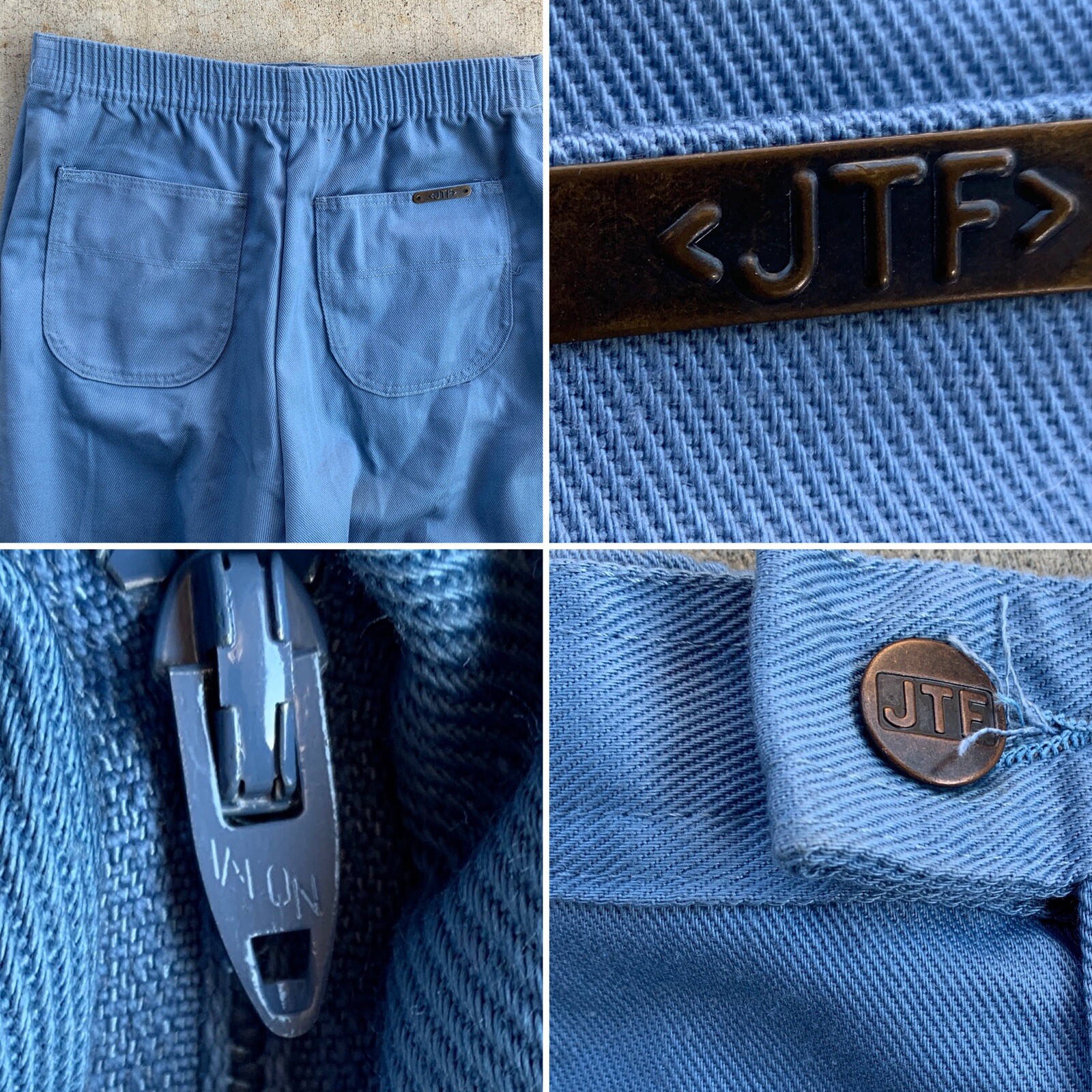 Vintage JTF Pants High Waist Blue Talon Zipper 12 (29” waist resting) 70s 80s