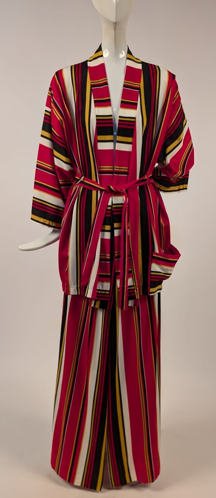 LUX VINTAGE 1970’S 3 PC STRIPED LOUNGING SUIT SET 