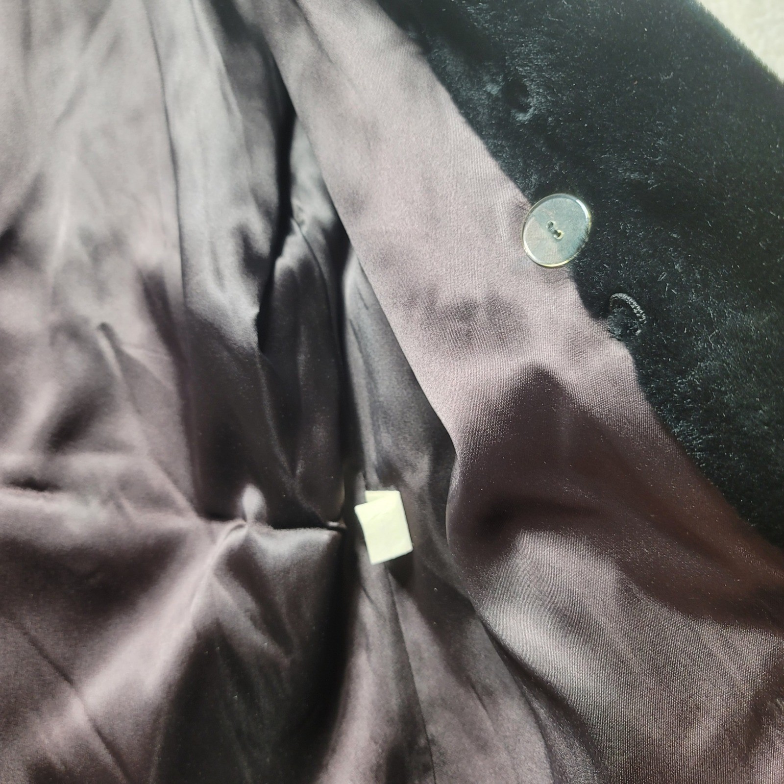 Donnybrook Vintage Faux Fur Coat Black Shawl Collar ILGWU Union Made USA Large