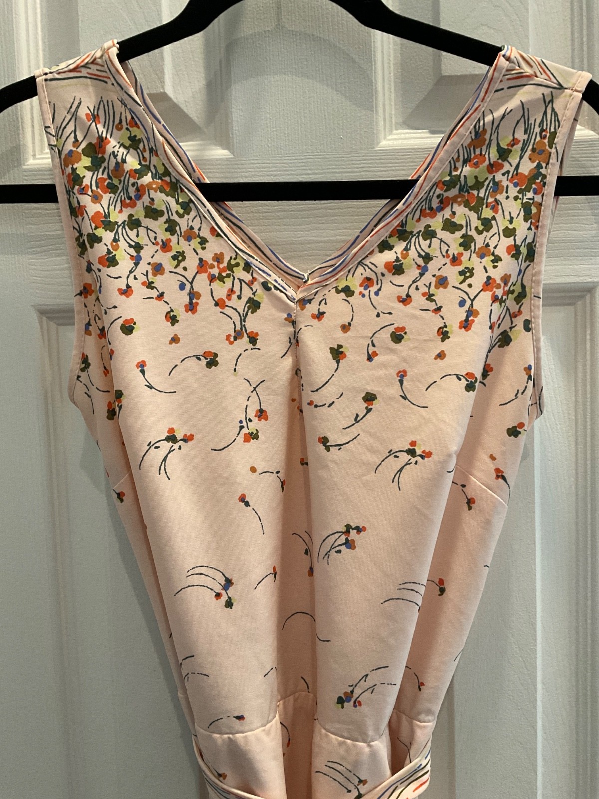 Vintage Robby dress by Mr George peach/ pink hue with flowers midi