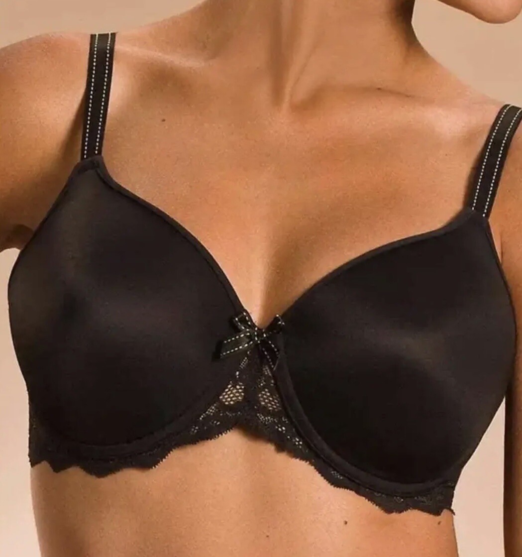 Chantelle Rive Gauche Smooth T-shirt Bra 36DDDD Black -32860 Rive Gauche