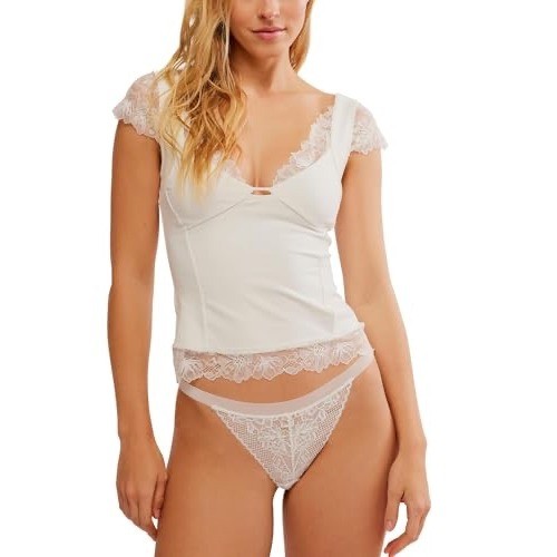 NEW Free People Lemon Icing Lace Cami