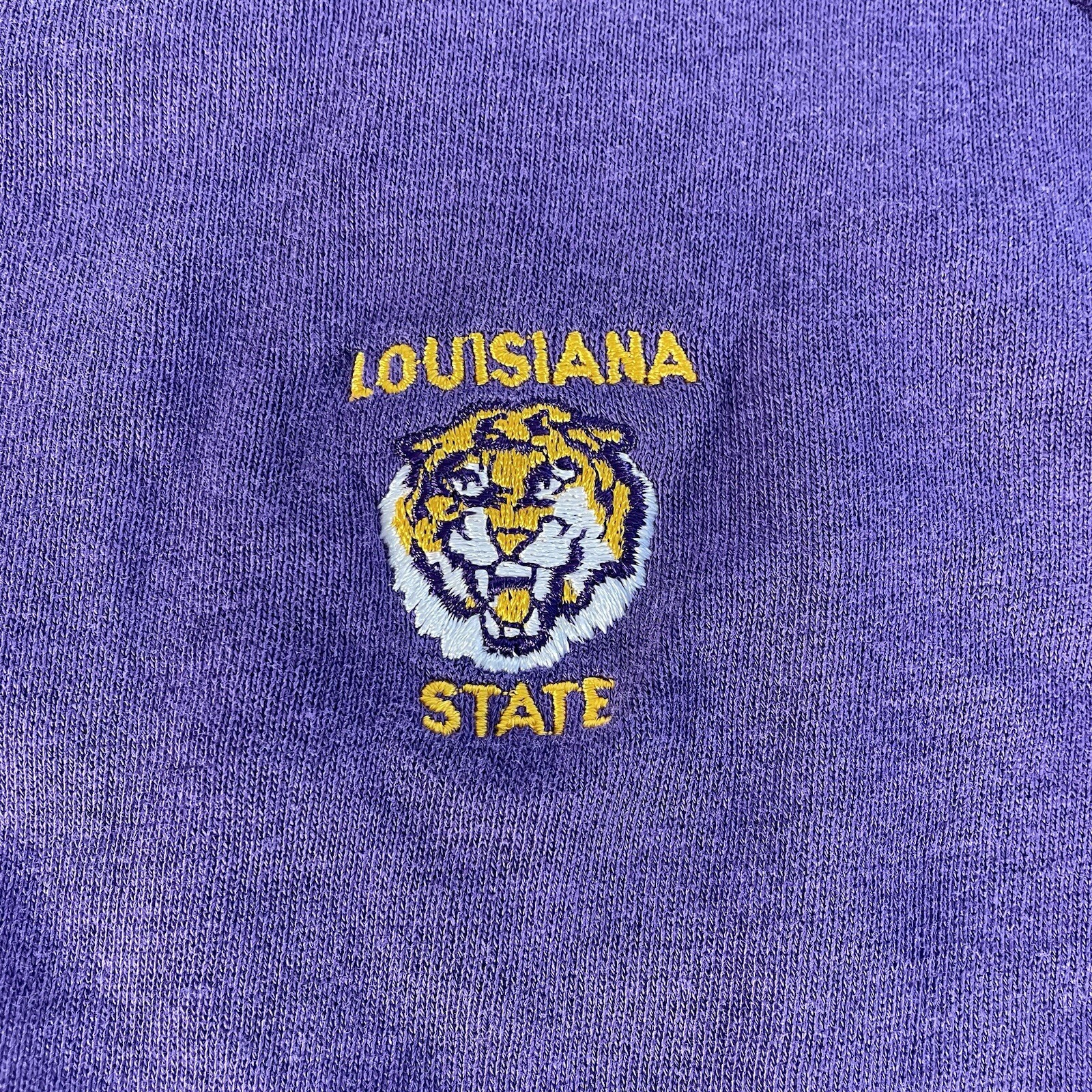 Vtg 80s Champion Louisiana State LSU Tigers Crewneck Sweatshirt Purple USA Made