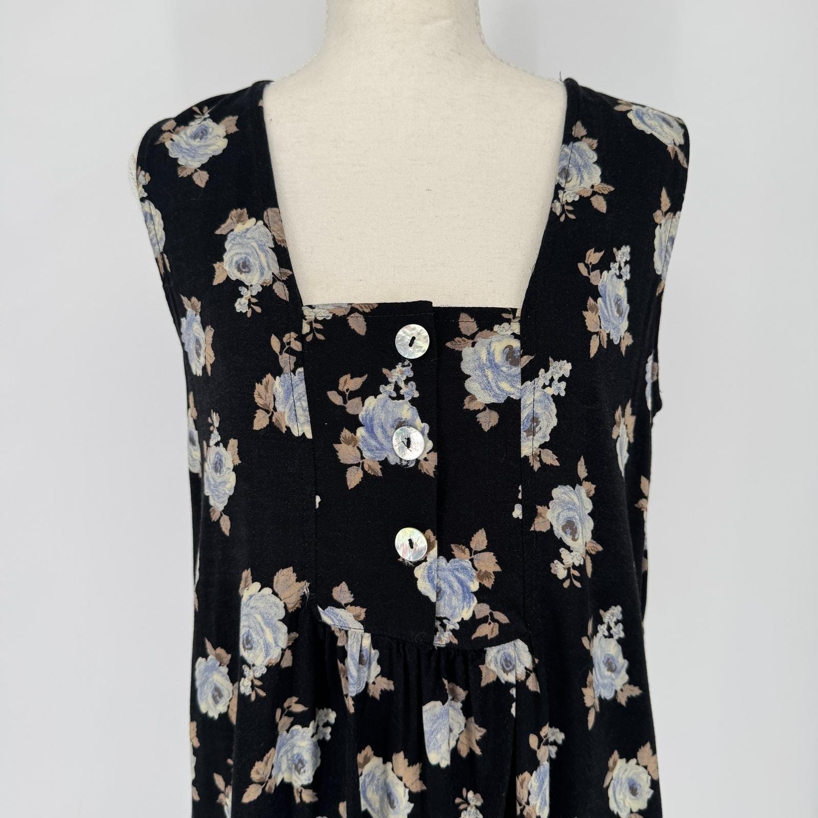 Vintage Dressing Clio Maxi Dress M Floral Sleeveless 90s Minimalist Cottagecore