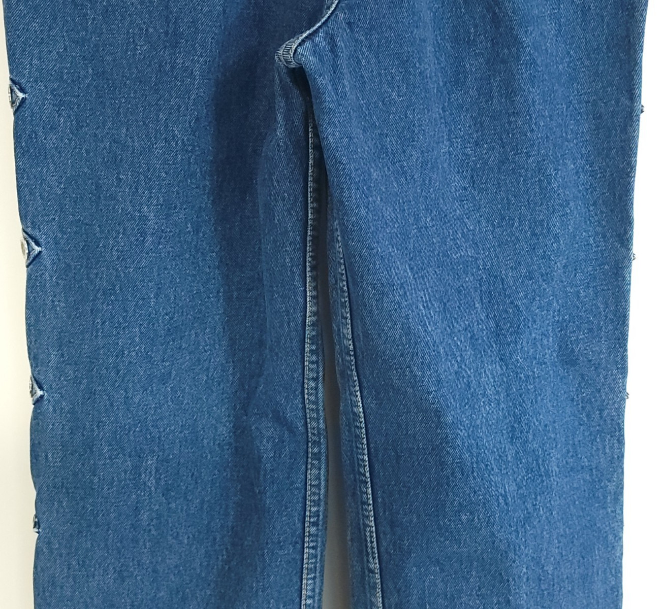 Vtg Lawman Western Jeans Junior’s 15 Blue Denim Distressed Faded Embellished