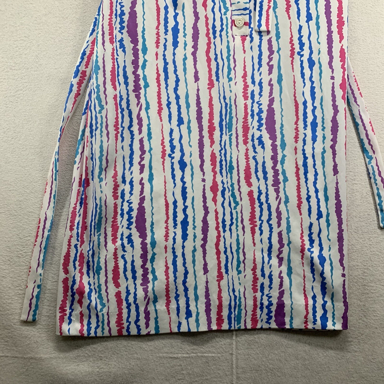 Vintage Petites By Marty Gutmacher USA Polyester Knit Colorful Shift Dress 60s