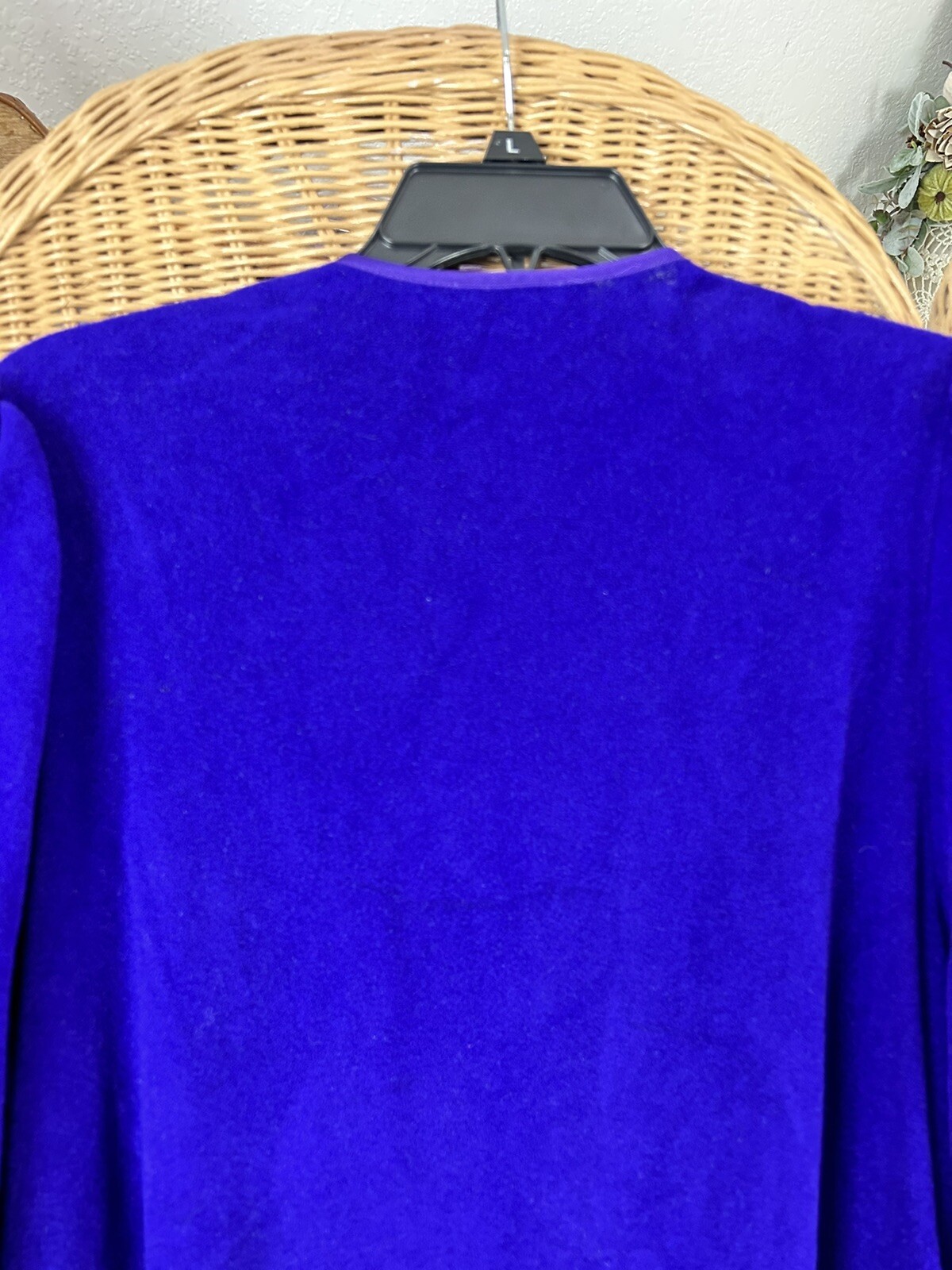 VTG VANITY FAIR Half Zip Fleece Sz Med Purple Embossed Robe Lounger House Coat