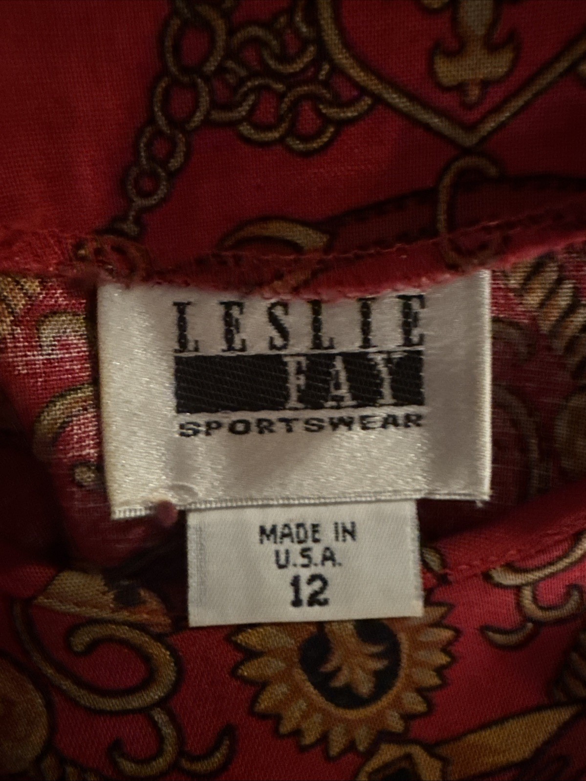 Vtg Leslie Faye Wide Leg Crop Culotte Pant & Blouse Set Equestrian Print 12P