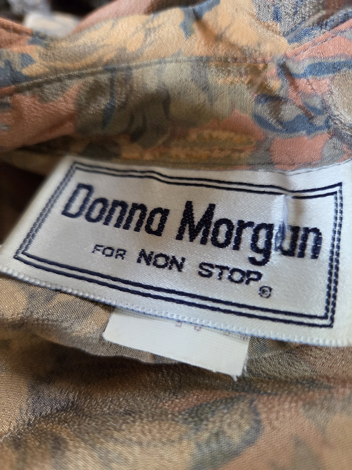 VTG 80s Donna Morgan For Non Stop Floral Drop Waist Midi Dress ILGWU USA Made 3/