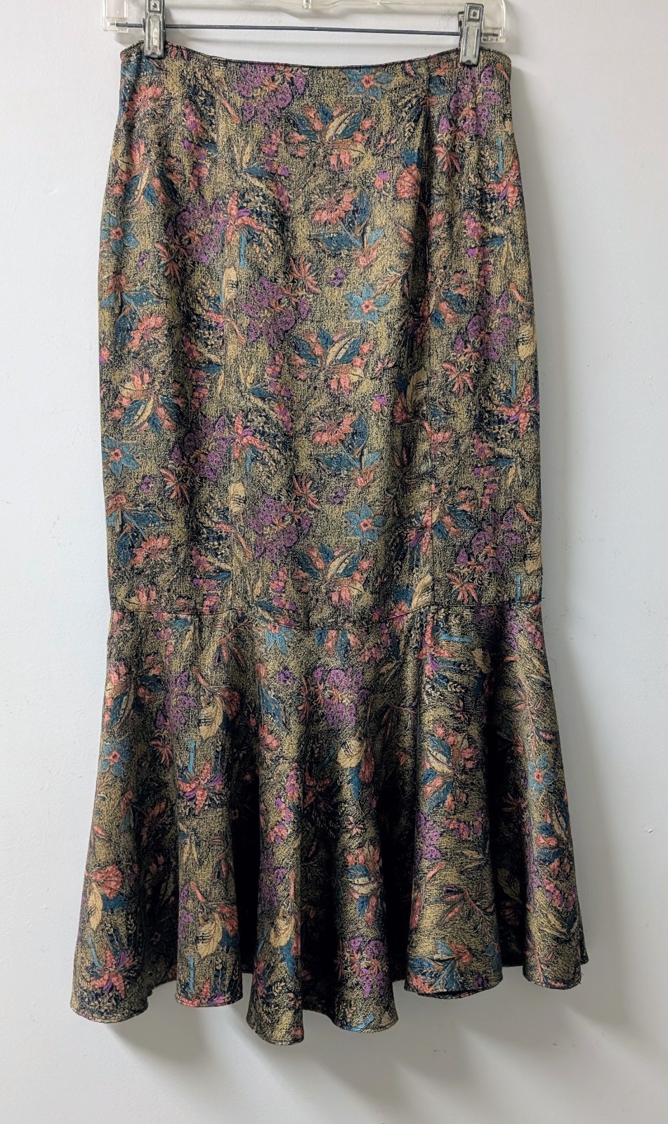 Vintage Platinum By Dorothy Schoelen Floral Trumpet Skirt S/M