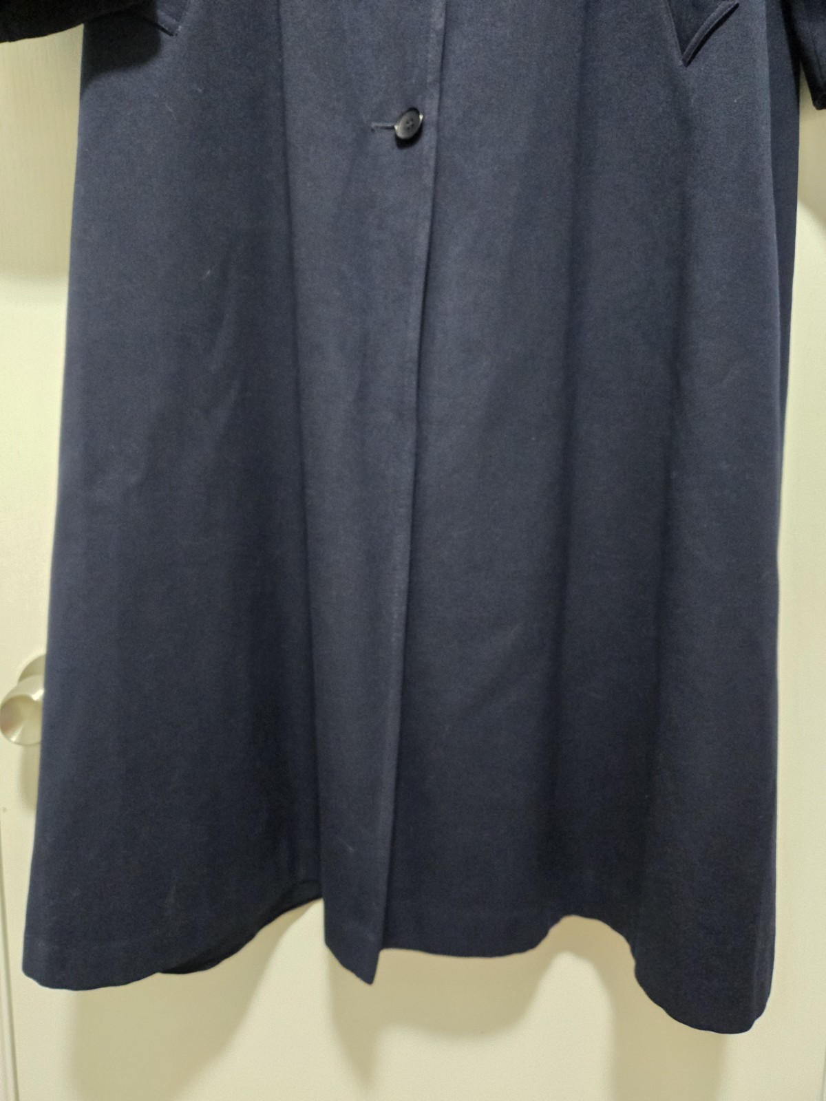 Vintage Tempo Europa London Fog 100% Wool Trench Coat Women’s 12 Regular Blue