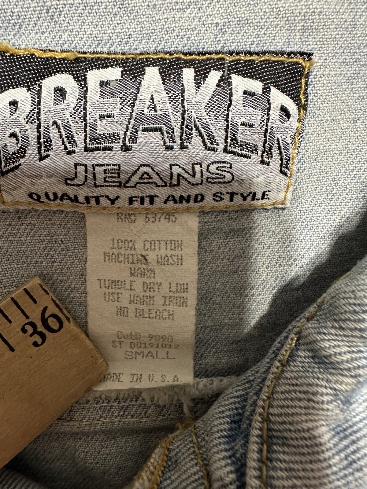 Vintage 90s Breaker Jeans Womens Vest Size S Button Down Denim Biker