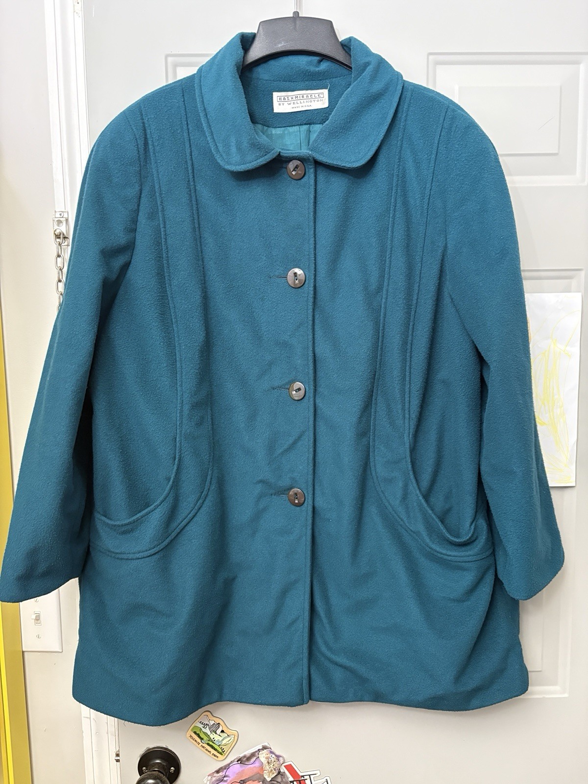Vintage 60’s Wellington Plus Size Teal Coat Women’s Union Made