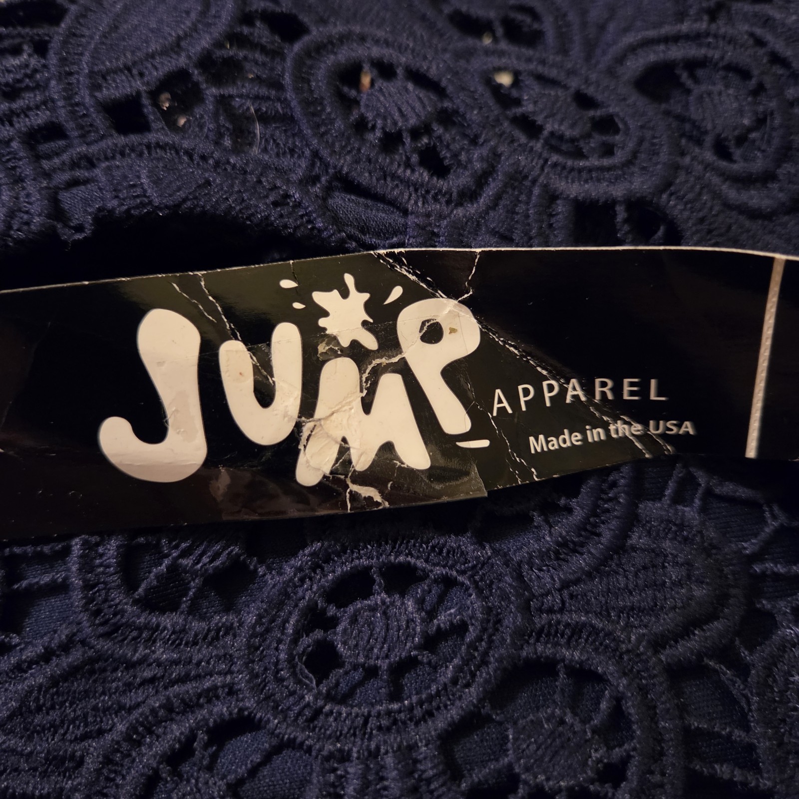 NWT Vtg Jump Apparel by Wendy Chaitin Navy Lace Dress USA 5/6 Floral Evening
