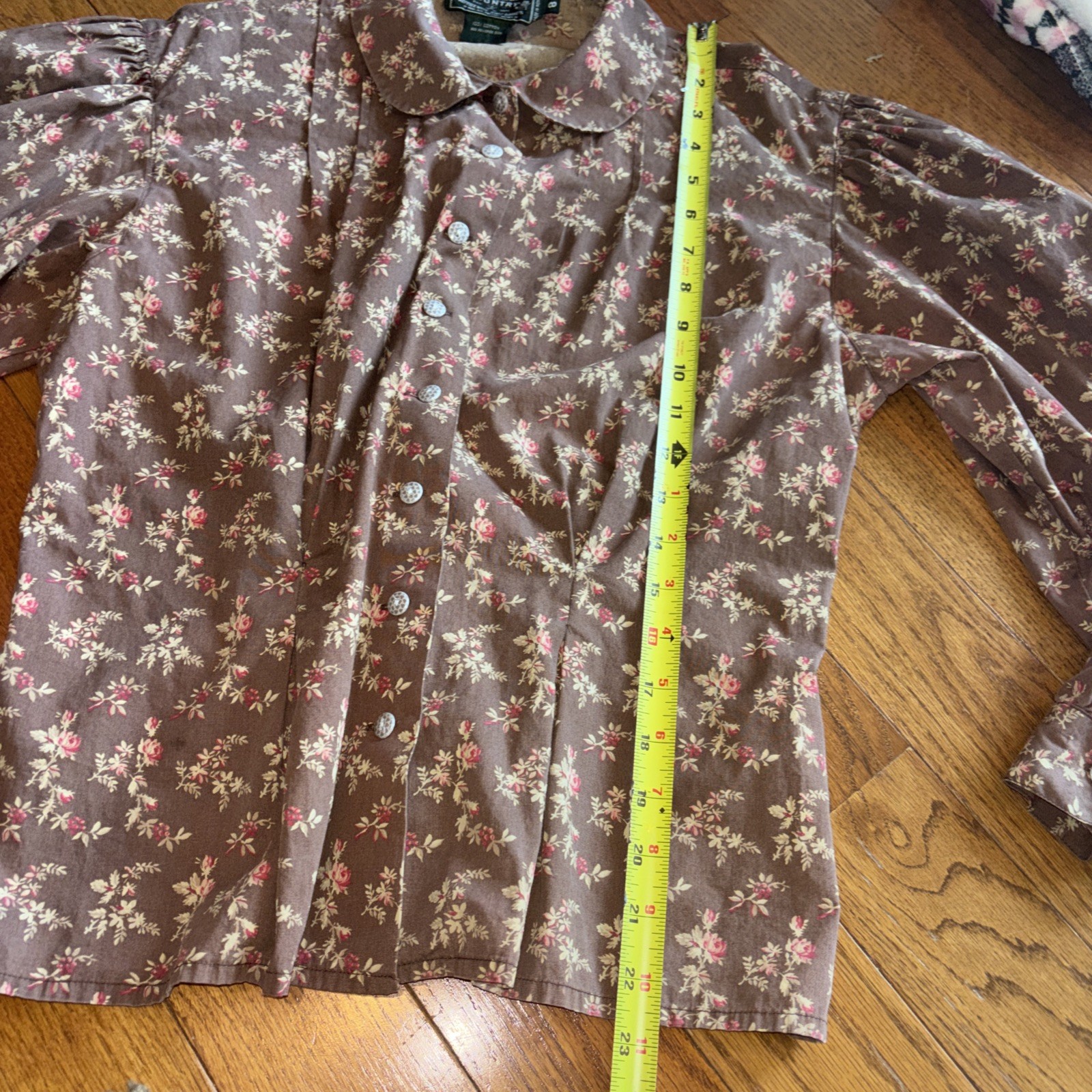 120 Vintage 80s Ralph Lauren Country Floral Puff Sleeve Blouse Top 8 EUC