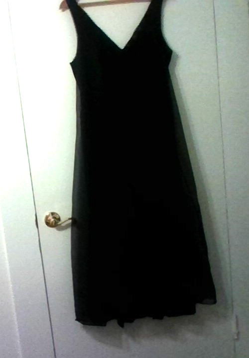 RARE VTG L BLACK GLAMOROUS SEXY VANITY FAIR NIGHTIE SHEER CHIFFON LACE GORGEOUS